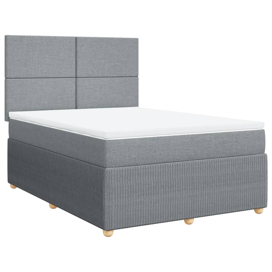 Boxspring met matras stof lichtgrijs 160x200 cm