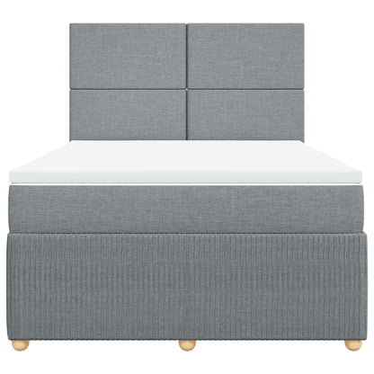 Boxspring met matras stof lichtgrijs 160x200 cm