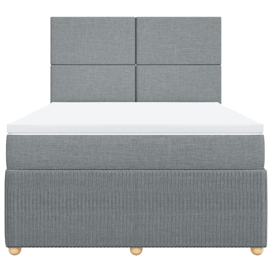 Boxspring met matras stof lichtgrijs 160x200 cm