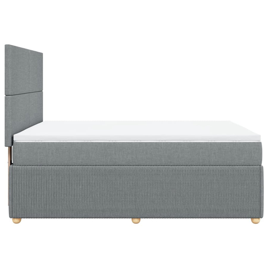 Boxspring met matras stof lichtgrijs 160x200 cm