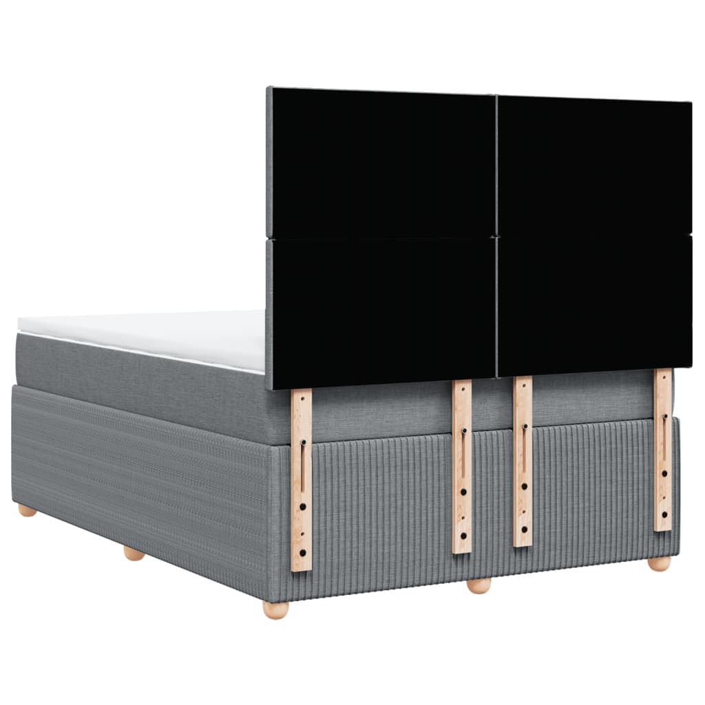 Boxspring met matras stof lichtgrijs 160x200 cm