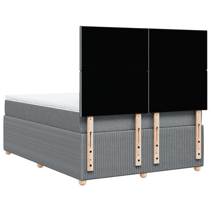 Boxspring met matras stof lichtgrijs 160x200 cm