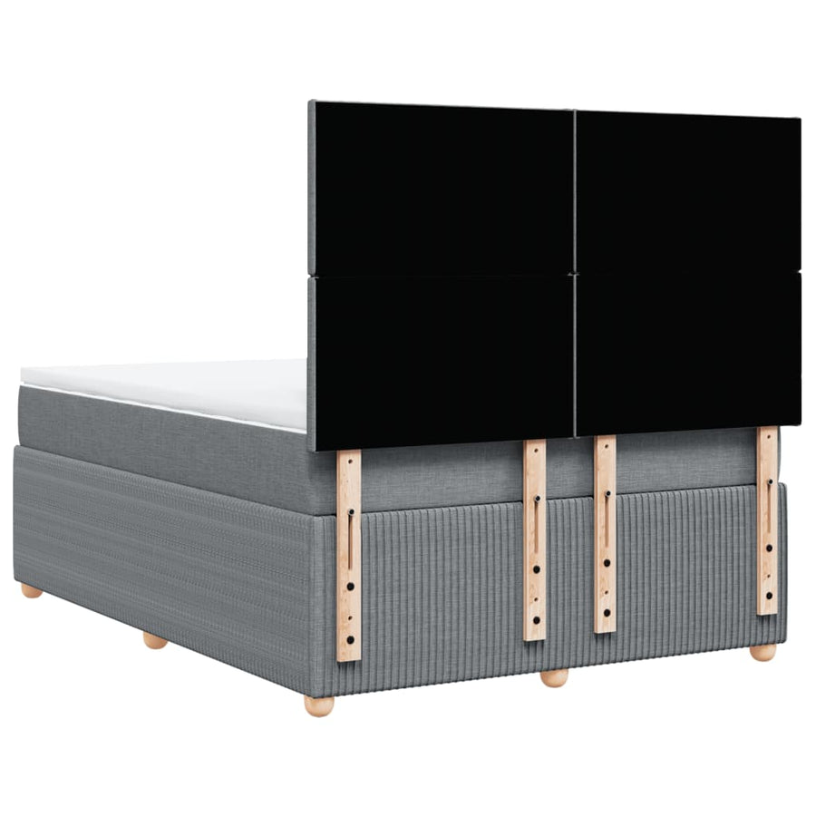Boxspring met matras stof lichtgrijs 160x200 cm