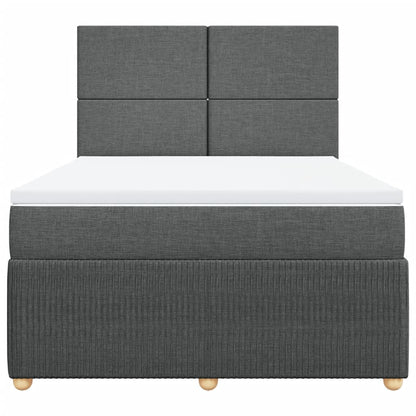 Boxspring met matras stof donkergrijs 160x200 cm