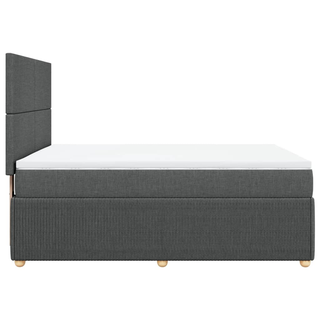 Boxspring met matras stof donkergrijs 160x200 cm