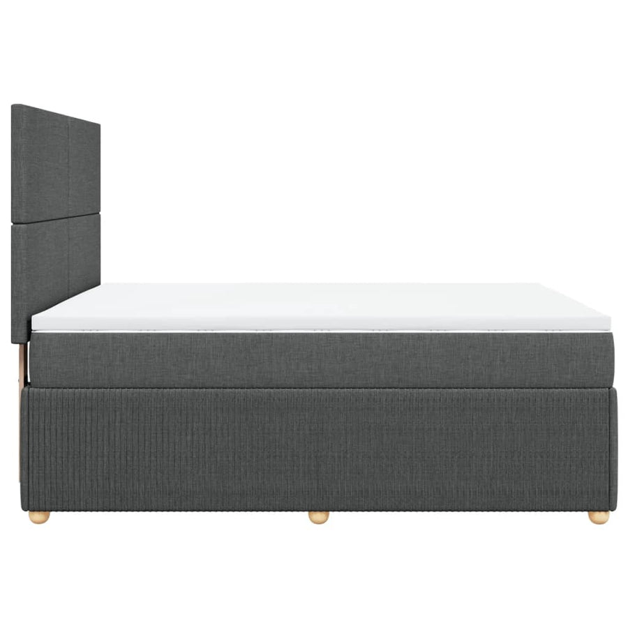 Boxspring met matras stof donkergrijs 160x200 cm