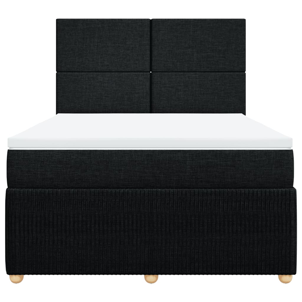 Boxspring met matras stof zwart 160x200 cm