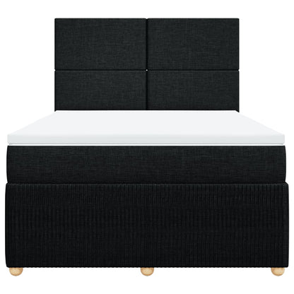 Boxspring met matras stof zwart 160x200 cm
