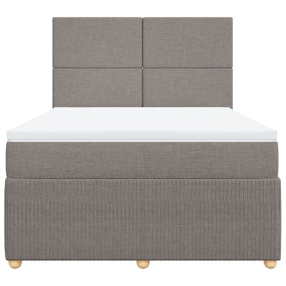 Boxspring met matras stof taupe 160x200 cm