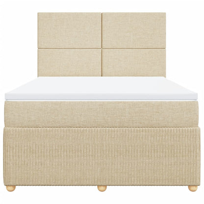 Boxspring met matras stof crèmekleurig 160x200 cm