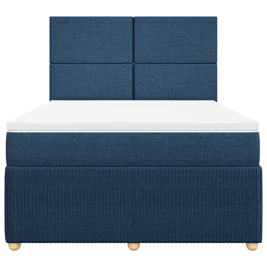 Boxspring met matras stof blauw 160x200 cm