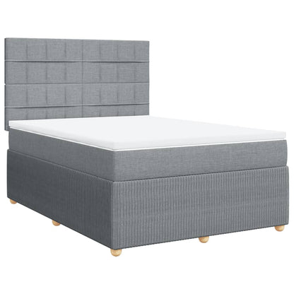 Boxspring met matras stof lichtgrijs 160x200 cm