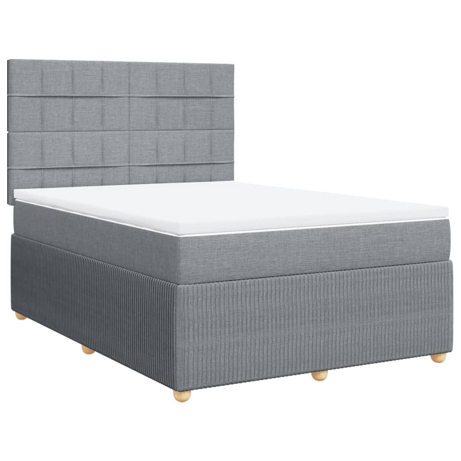 Boxspring met matras stof lichtgrijs 160x200 cm
