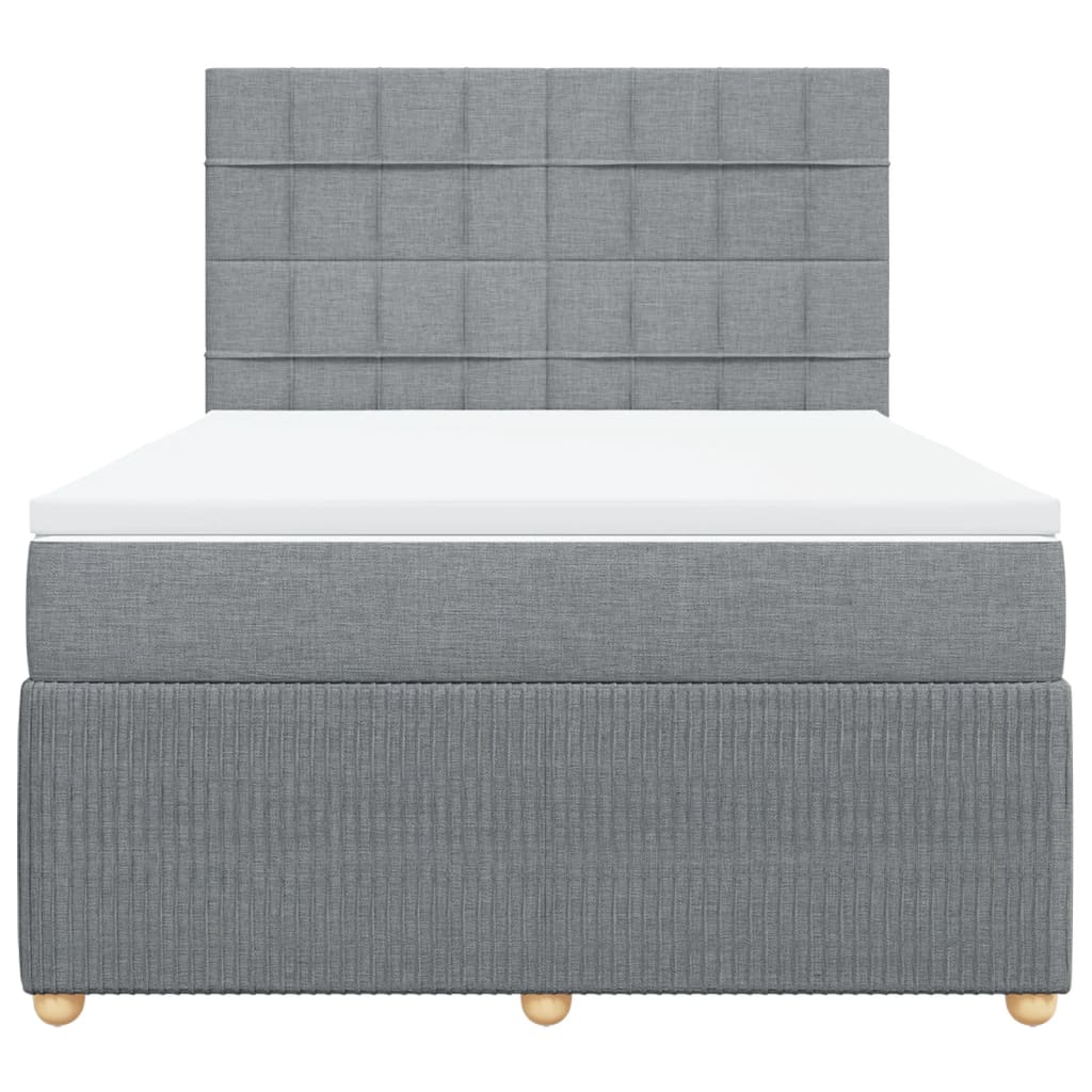 Boxspring met matras stof lichtgrijs 160x200 cm