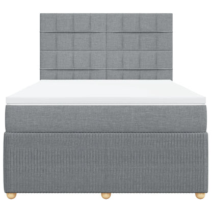 Boxspring met matras stof lichtgrijs 160x200 cm