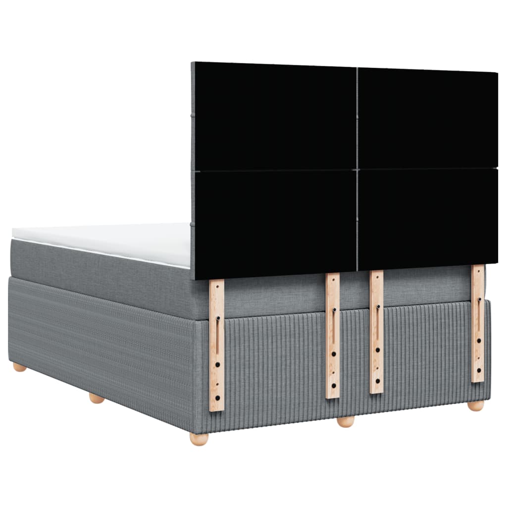 Boxspring met matras stof lichtgrijs 160x200 cm
