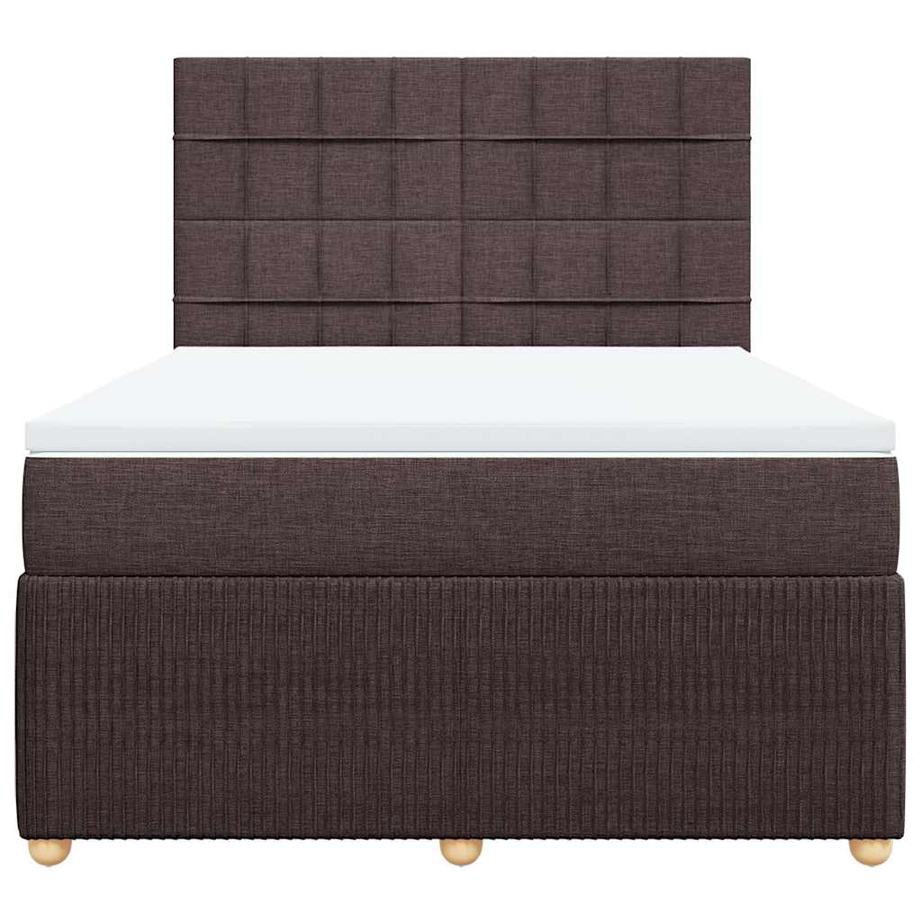 Boxspring met matras stof donkerbruin 160x200 cm