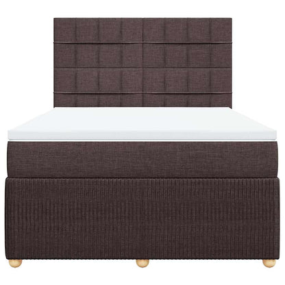 Boxspring met matras stof donkerbruin 160x200 cm