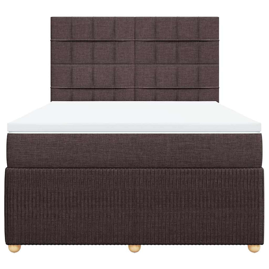 Boxspring met matras stof donkerbruin 160x200 cm