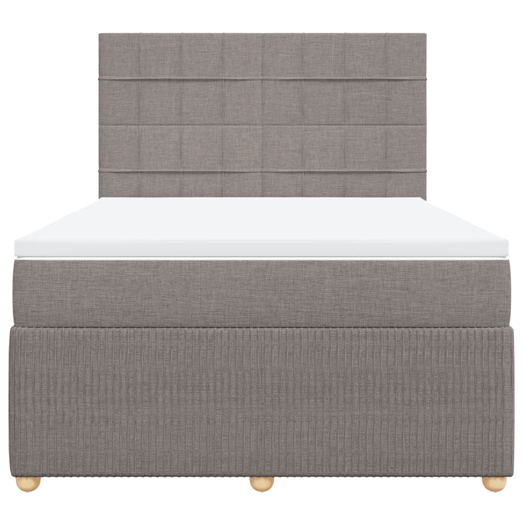 Boxspring met matras stof taupe 160x200 cm