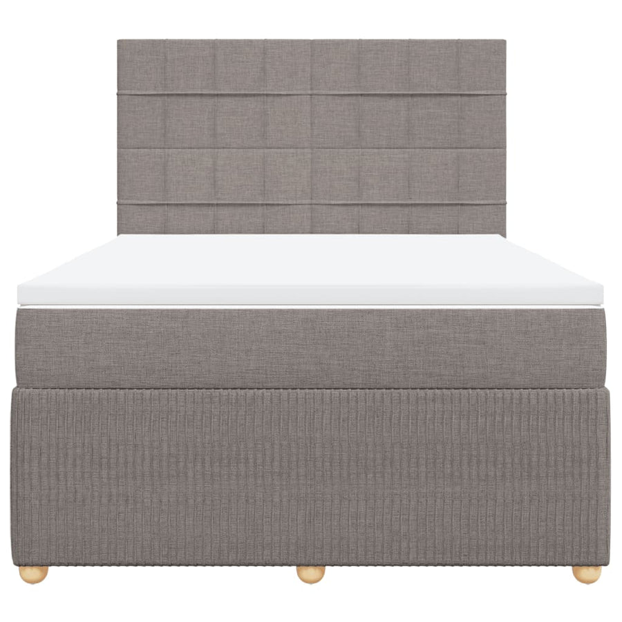Boxspring met matras stof taupe 160x200 cm