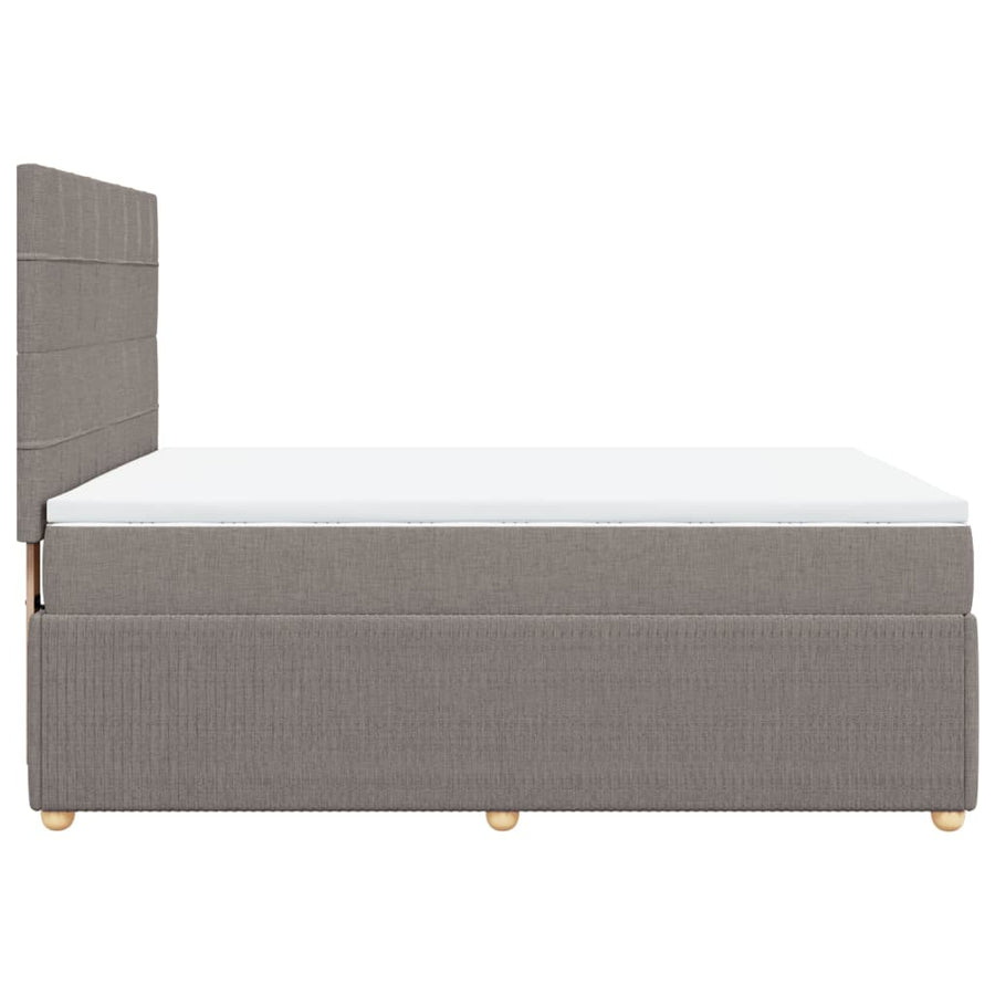 Boxspring met matras stof taupe 160x200 cm