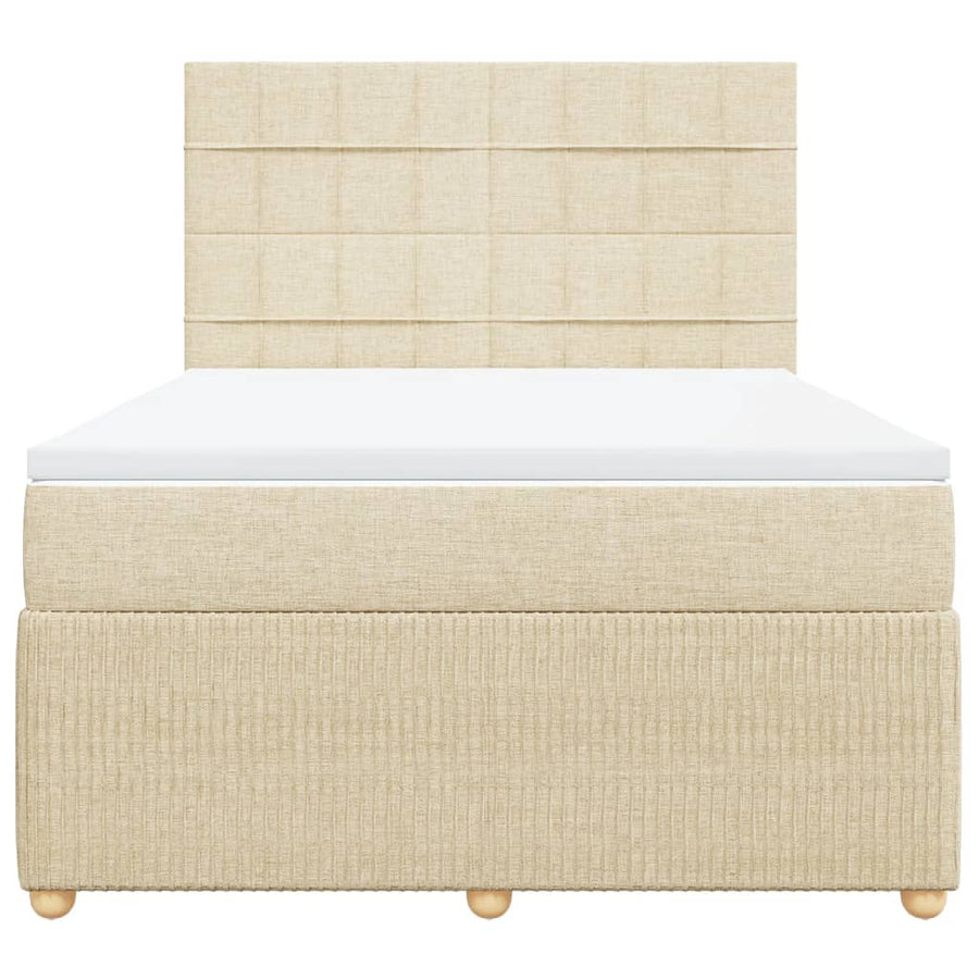 Boxspring met matras stof crèmekleurig 160x200 cm