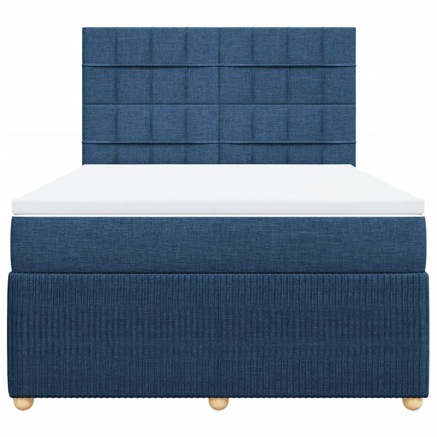 Boxspring met matras stof blauw 160x200 cm