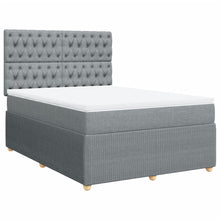 Boxspring met matras stof lichtgrijs 160x200 cm
