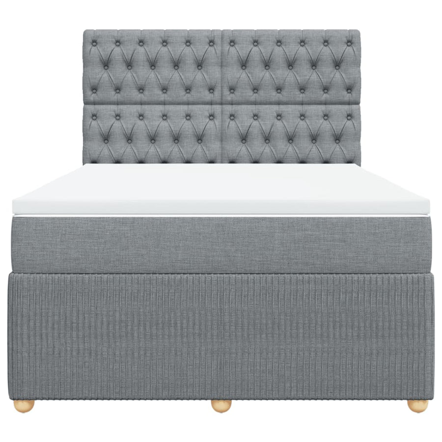 Boxspring met matras stof lichtgrijs 160x200 cm
