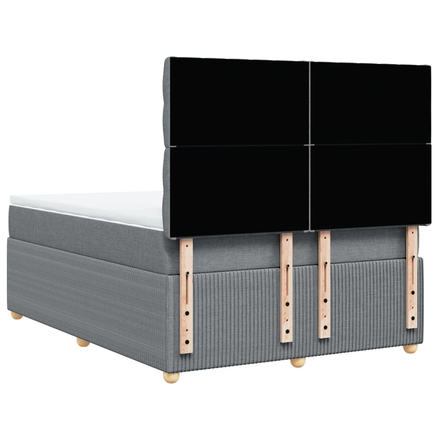 Boxspring met matras stof lichtgrijs 160x200 cm