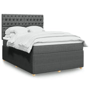 Boxspring 160x200 cm donkergrijs stof