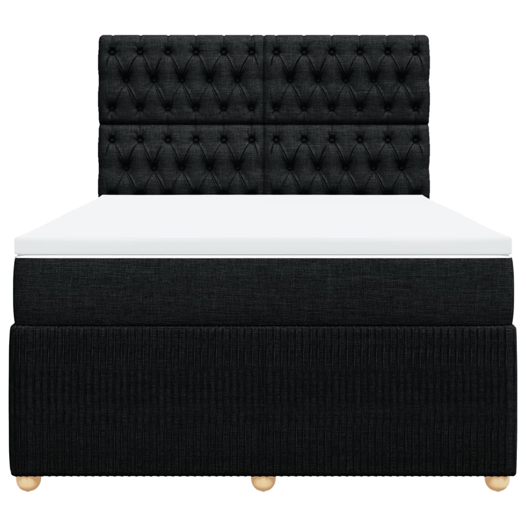 Boxspring met matras stof zwart 160x200 cm