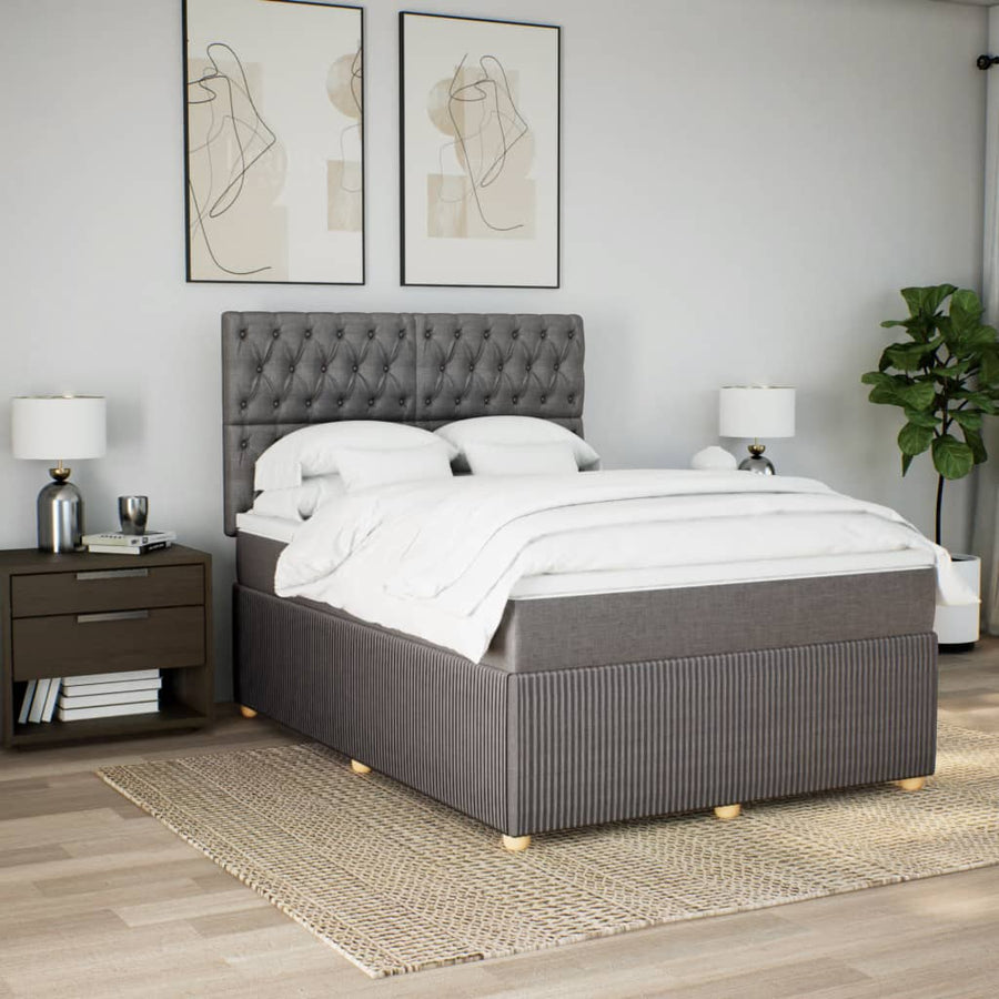 Boxspring met matras stof taupe 160x200 cm