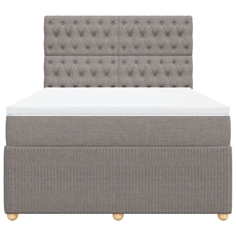 Boxspring met matras stof taupe 160x200 cm