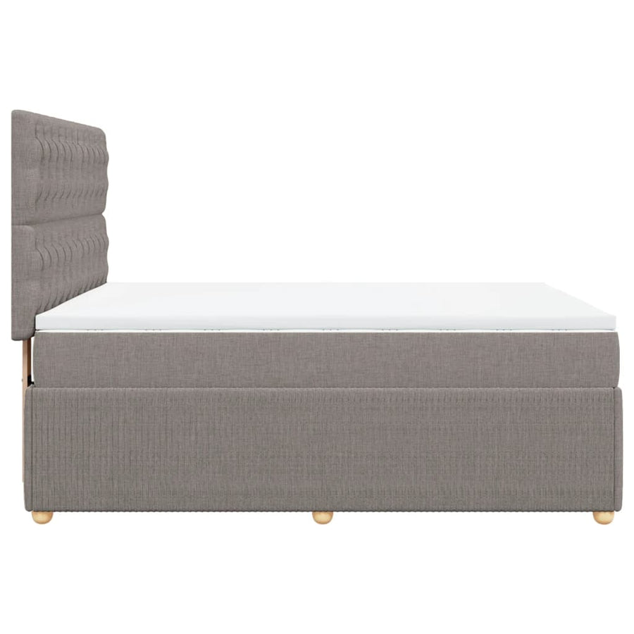 Boxspring met matras stof taupe 160x200 cm