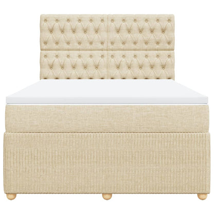 Boxspring met matras stof crèmekleurig 160x200 cm