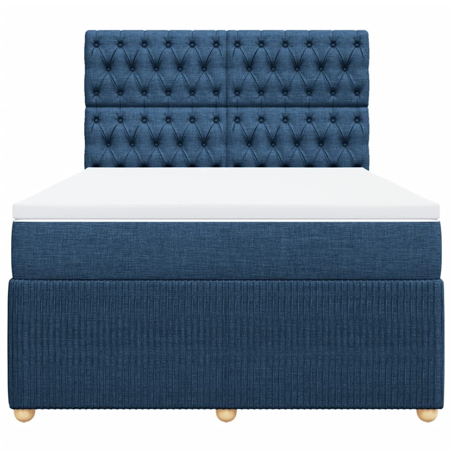 Boxspring met matras stof blauw 160x200 cm