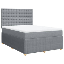 Boxspring met matras stof lichtgrijs 160x200 cm