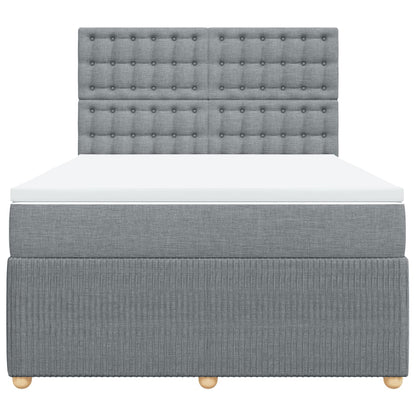 Boxspring met matras stof lichtgrijs 160x200 cm