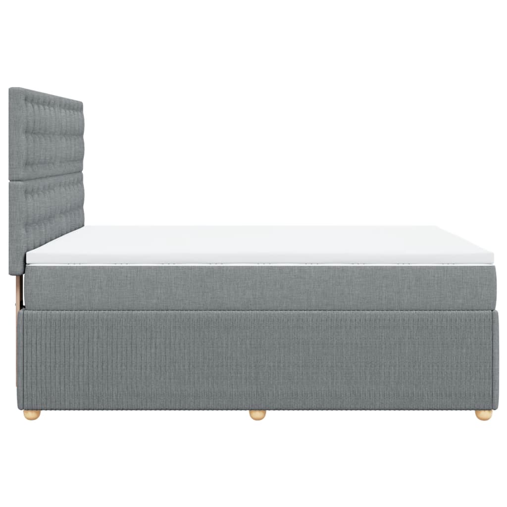 Boxspring met matras stof lichtgrijs 160x200 cm