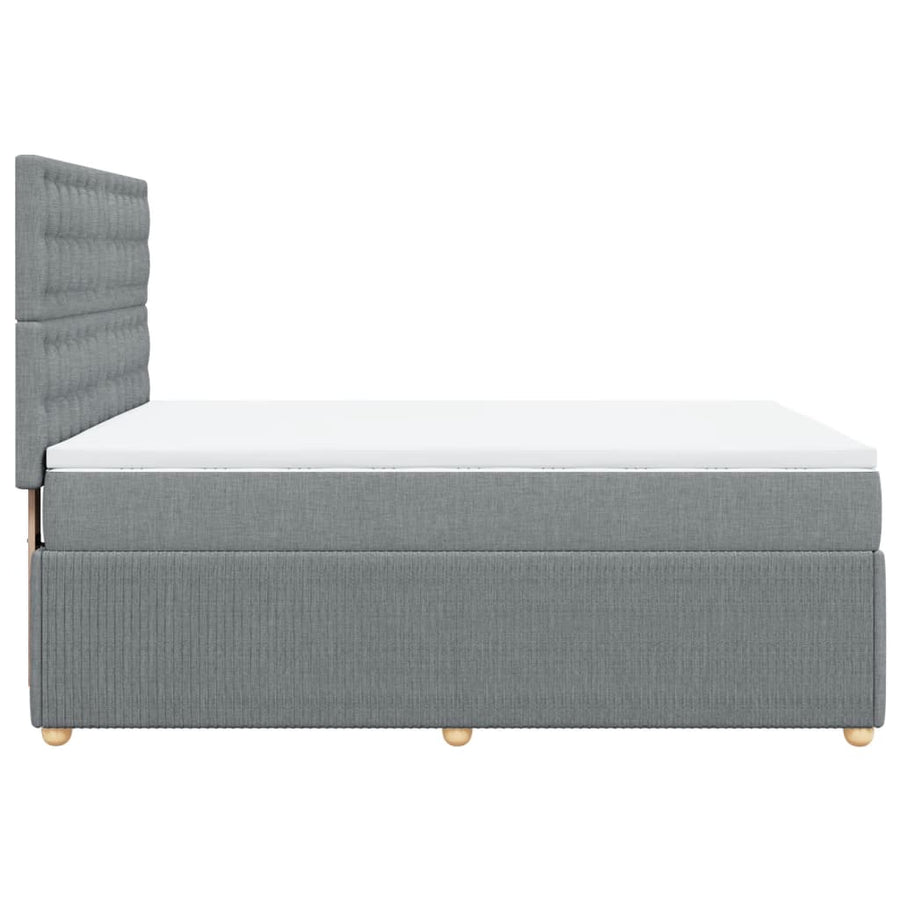 Boxspring met matras stof lichtgrijs 160x200 cm