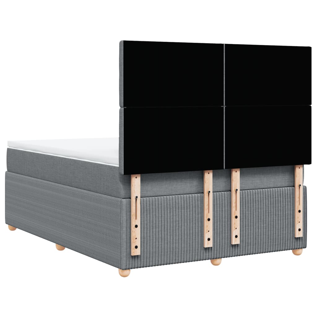 Boxspring met matras stof lichtgrijs 160x200 cm