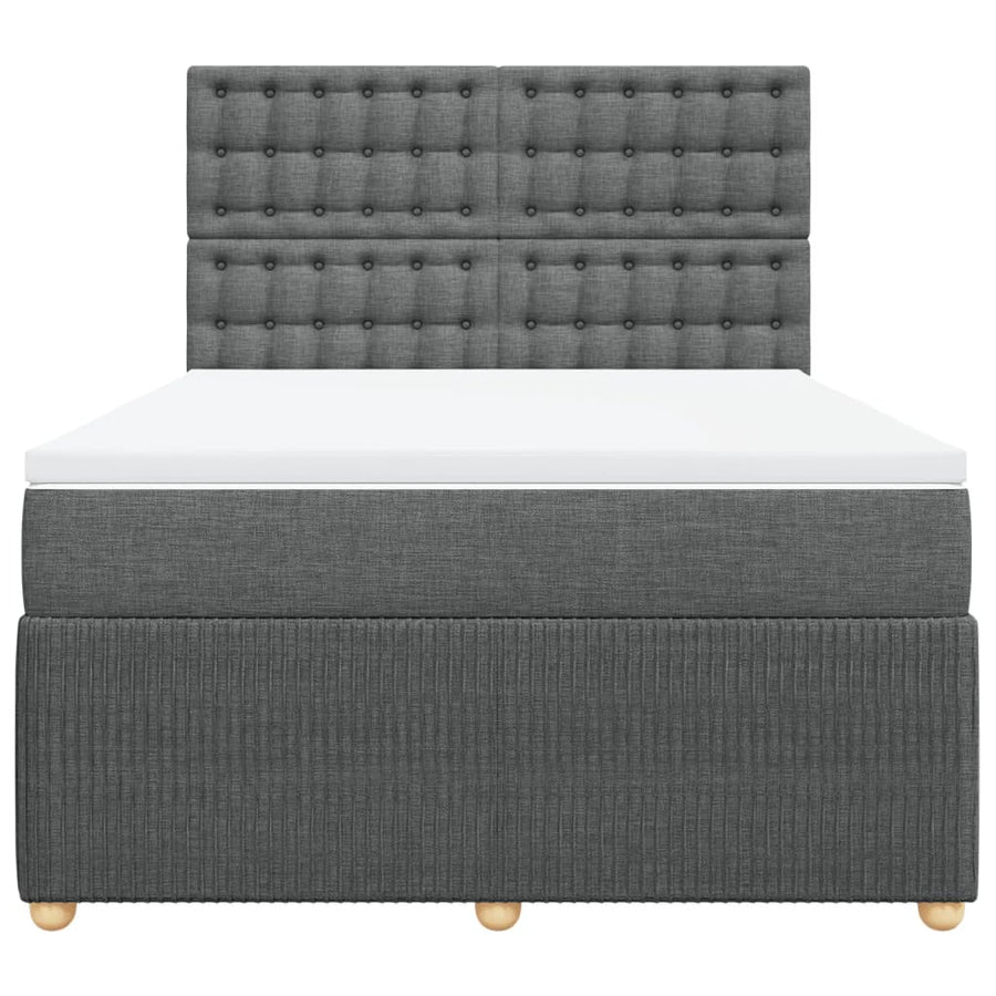 Boxspring met matras stof donkergrijs 160x200 cm
