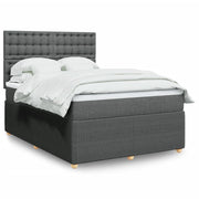 Boxspring met matras donkergrijs 160x200 cm
