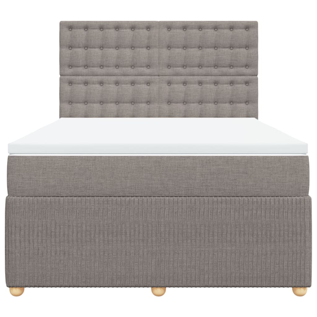 Boxspring met matras stof taupe 160x200 cm