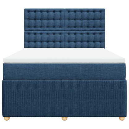 Boxspring met matras stof blauw 160x200 cm
