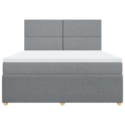Boxspring met matras stof lichtgrijs 180x200 cm