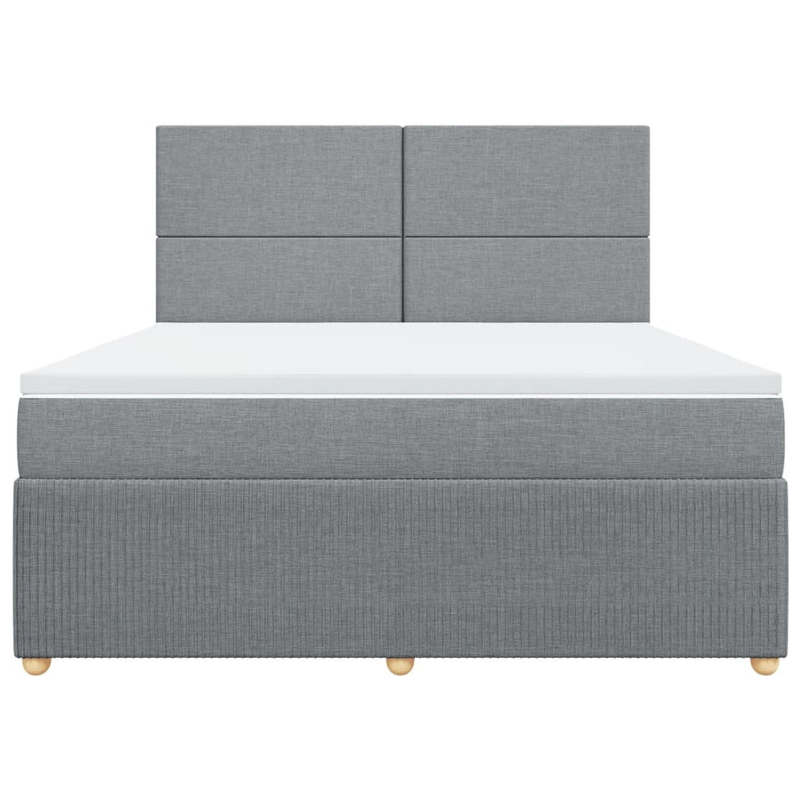 Boxspring met matras stof lichtgrijs 180x200 cm