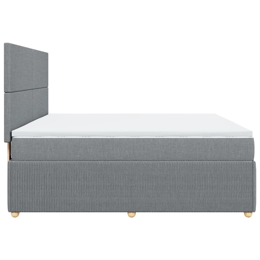 Boxspring met matras stof lichtgrijs 180x200 cm